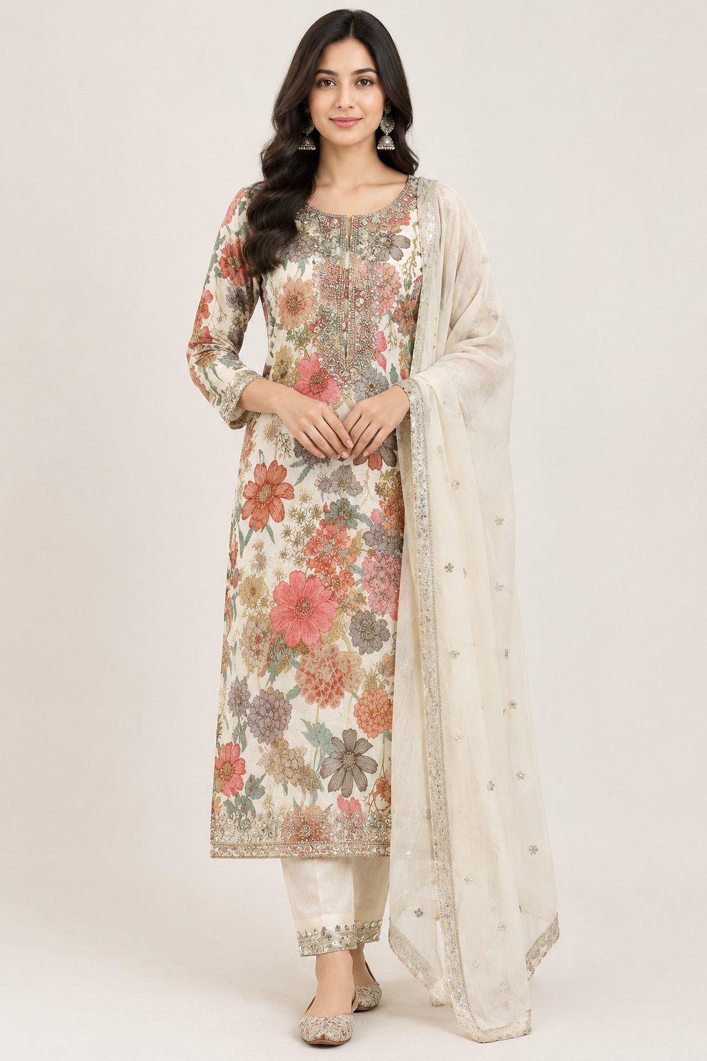 Floral Embroidered Premium Salwar Suit Set