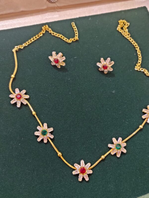 Multicolor Square Stone Necklace